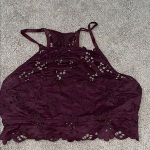 Plum lace bra top from aerie